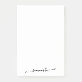 Cute Bow Namnteckning Namn Post-it Block