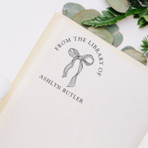 Cute Bow Personal Bibliotek Bok Frimärke