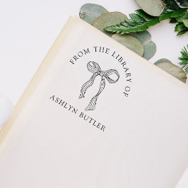 Cute Bow Personal Bibliotek Bok Frimärke Stämpel
