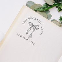 Cute Bow Personal Bibliotek Bok Frimärke