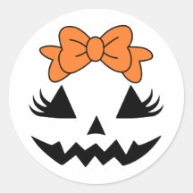 Cute Bow Pumpkin Ansikte Sticker
