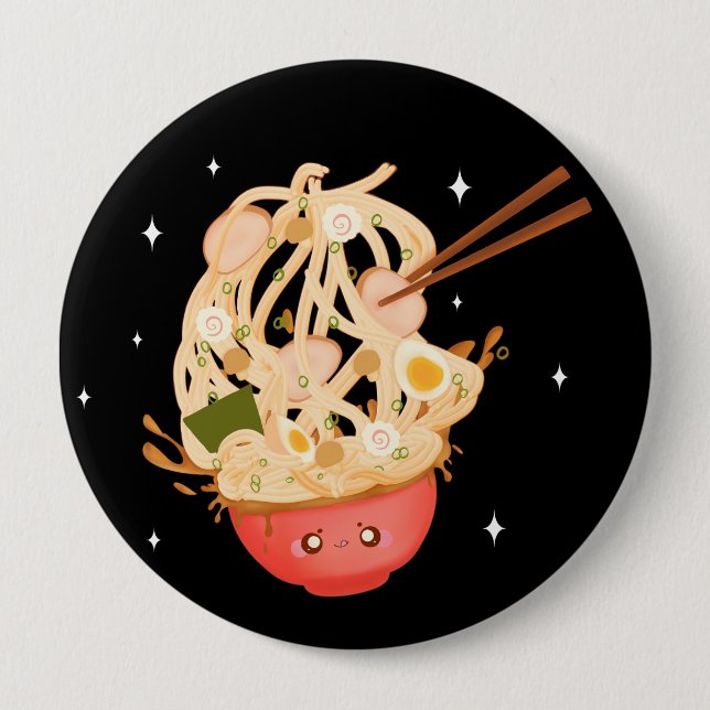 Cute Bowl of Ramen Electronics Bag Knapp (Framsida)