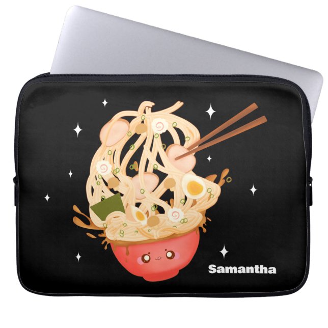Cute Bowl of Ramen Electronics Bag Laptop Fodral (Framsidan)