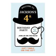 Cute Bowler Hat and Monocle Any Age Birthday Party