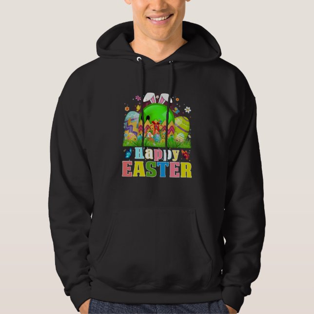 Cute Bowling Ball Hatched From Egg Easter Day Men  Hoodie (Framsida)