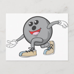 Cute Bowling Ball Player Vykort