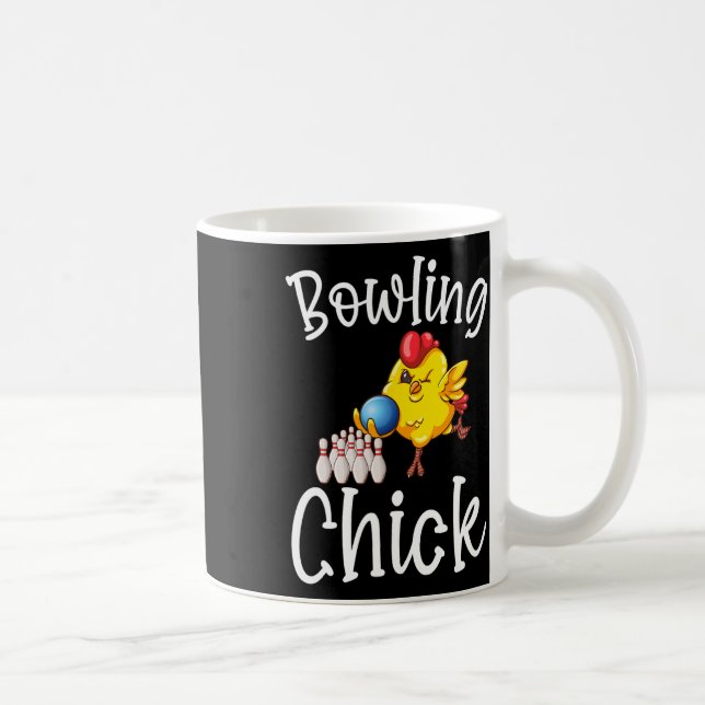 Cute Bowling Chick Funny Bowlareare Bowl Game Enth Kaffemugg (Höger)