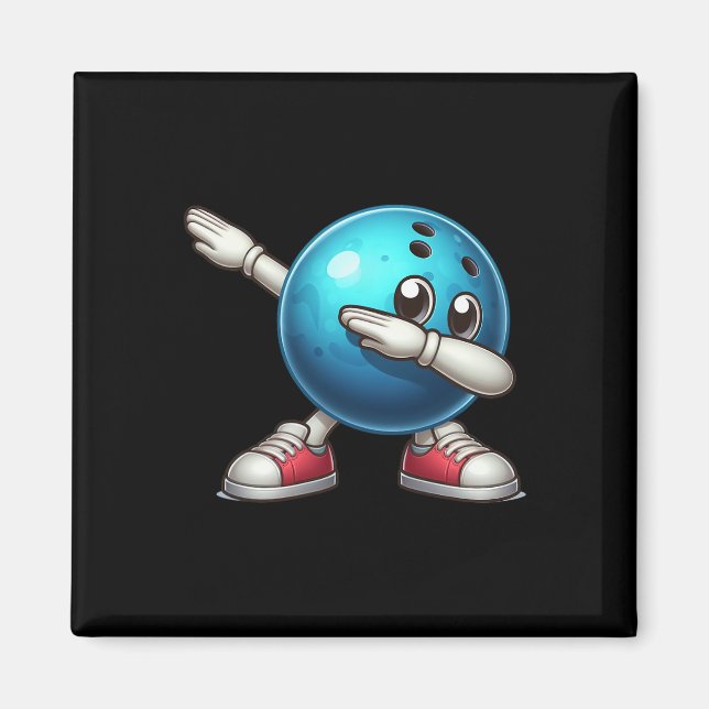 Cute Bowling Dab Bowlareare Bowling Ll Player Kids Magnet (Framsidan)
