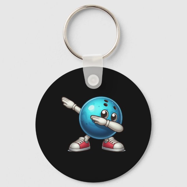 Cute Bowling Dab Bowlareare Bowling Ll Player Kids Nyckelring (Framsida)