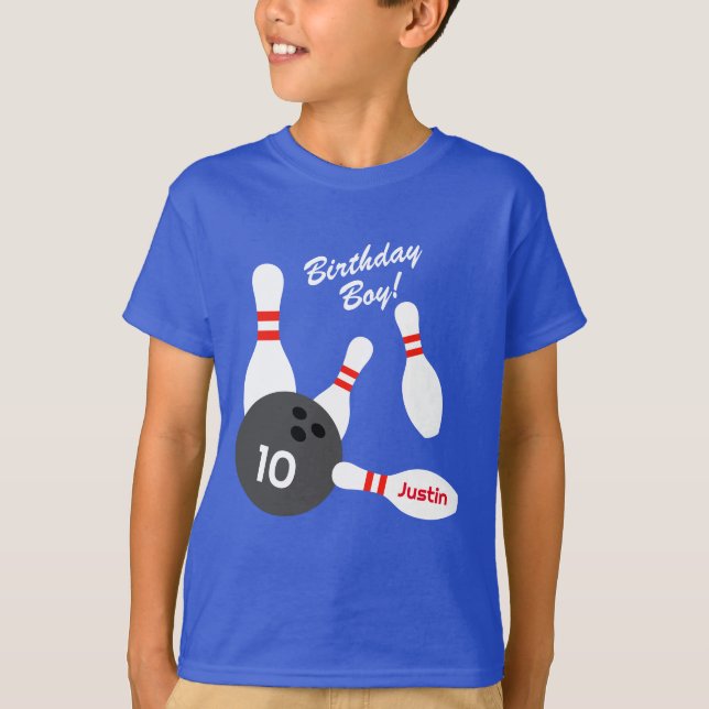 Cute bowling Födelsedagsfest t shirt för barn (Framsida)