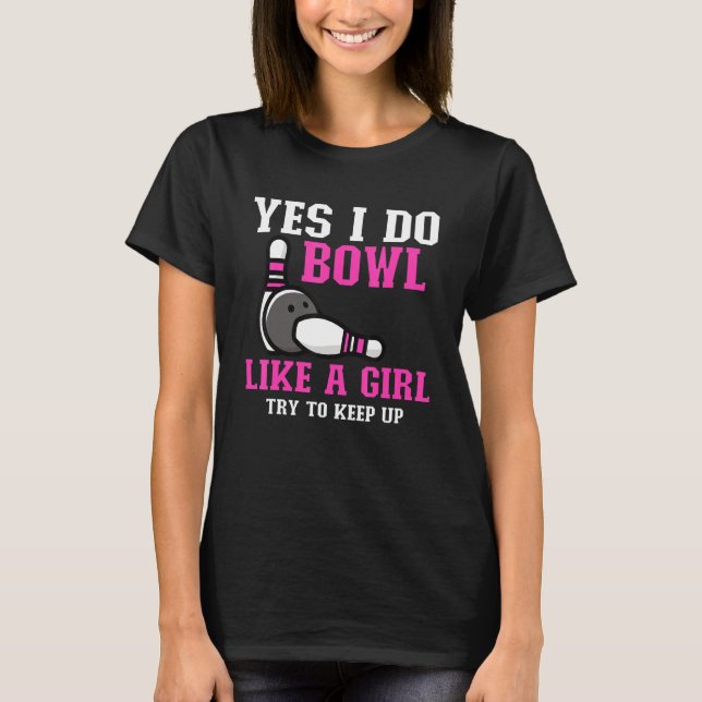 Cute Bowling for Women Girls Bowlareare Spare Me L T Shirt (Framsida)