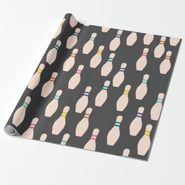 Cute Bowling Stift Wrapping Papper Presentpapper (Utrullad)