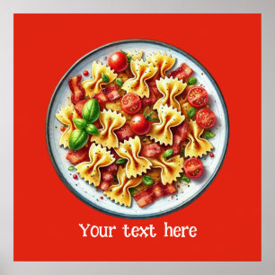 Cute bowtie pasta business Italia food Poster