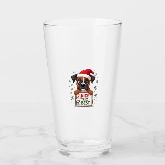 Cute Boxer dog Dog Christmas Nice Tried my Best  ( Glaskopp (Framsida)