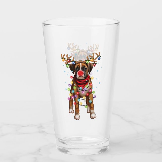 Cute Boxer Dog Funny Christmas Holiday Gifts Glaskopp (Framsida)