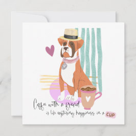 Cute Boxer Hund Coffee Happee Quote Valfri Tillfäl Kort