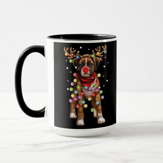 Cute Boxer Hund - Helgdag från julklapp Mugg (Vänster)