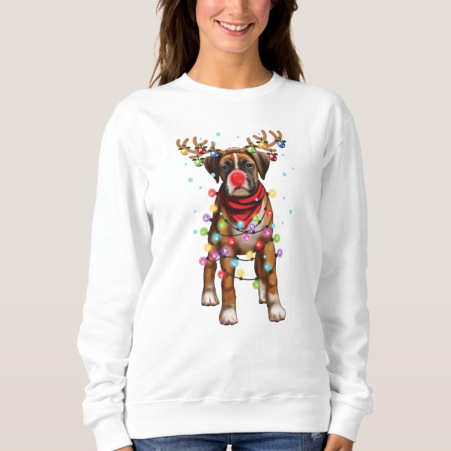 Cute Boxer Hund - Helgdag från julklapp T Shirt (Framsida)