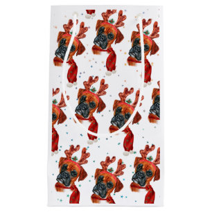 Cute Boxer Hund med Reindeer Antlers jul