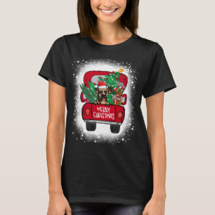 Cute Boxer Hund Red Lastbil God jul blekt T Shirt