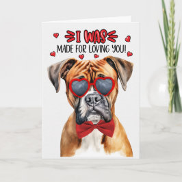 Cute Boxer-Hund som älskar dig Alla hjärtans dag Helgkort