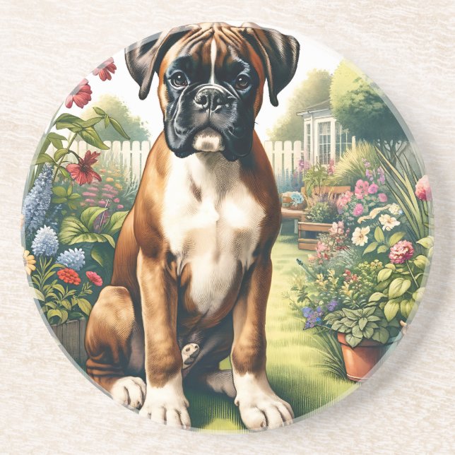 Cute Boxer-Hund Underlägg (Framsidan)