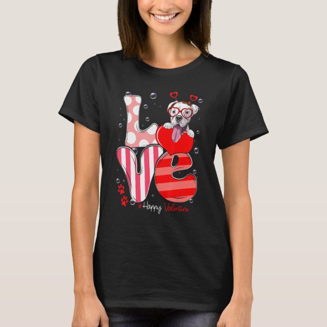 Cute Boxer Kärlek Valentine Puppy T Shirt (Framsida)