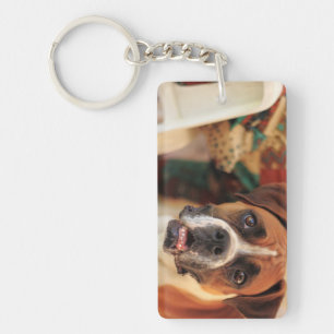 Cute Boxer Nyckelring