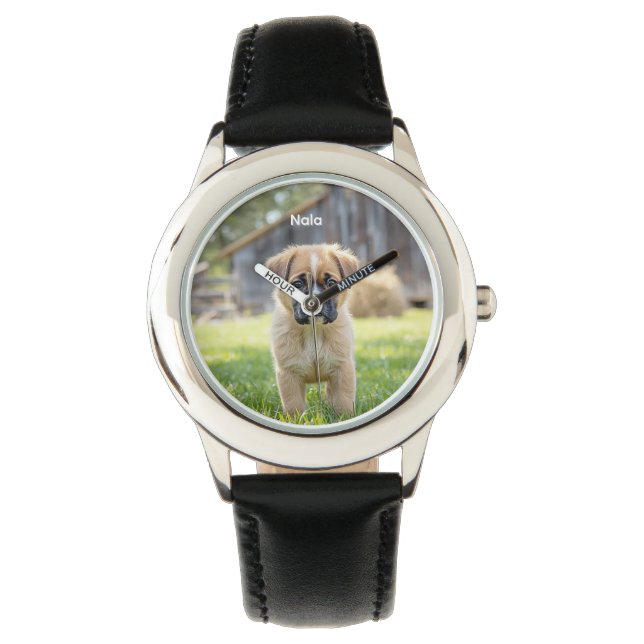 Cute Boxer Puppy-Barn, Personlig Armbandsur (Framsida)