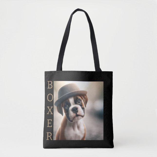 Cute Boxer Puppy – Stylish Dog Art Tygkasse (Framsida)