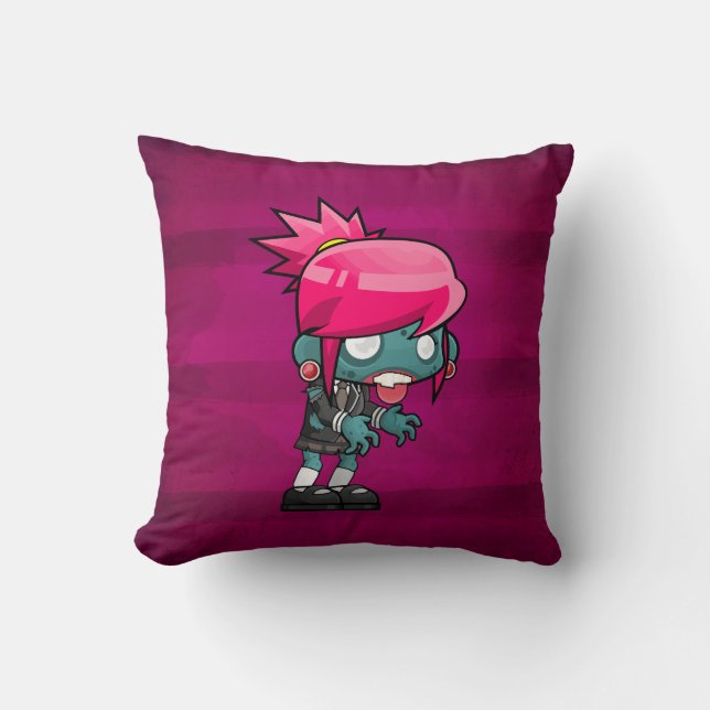 Cute Boy and Girl Zombie Illustration Kudde (Framsida)