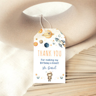 Cute Boy Astronaut Space Birthday Gift Märkre Presentetikett