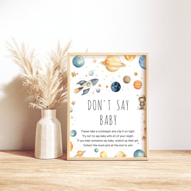 Cute Boy Astronaut Space Säg inte Baby Game Poster (Skapare uppladdad)