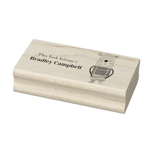 Cute Boy Bear Personlig Bok Tillhör till Rubber Stämpel (Stämpel)