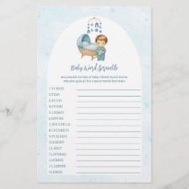 Cute Boy Blue Nursery Baby Shower Ord Scramble