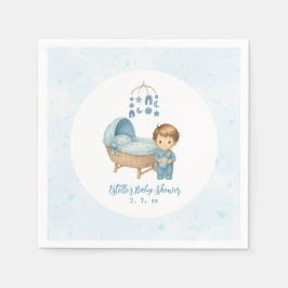 Cute Boy Blue Nursery Baby Shower Pappersservett