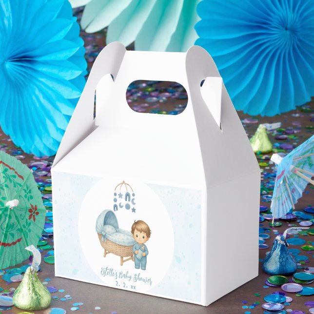 Cute Boy Blue Nursery Baby Shower Presentaskar (Skapare uppladdad)
