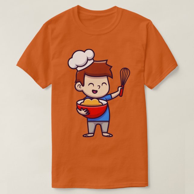 Cute Boy Chef Cooking T Shirt (Design framsida)