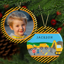Cute Boy Construction Fordon Kids Photo jul