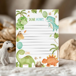 Cute  Boy Dinosaur Time Capsule Note Message Card Tack Kort