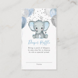 Cute Boy Elephant Baby Shower Raffle Tilläggskort