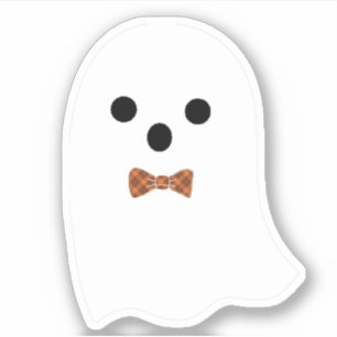 Cute Boy Ghost med Play Bow Halloween Sticker Klistermärken