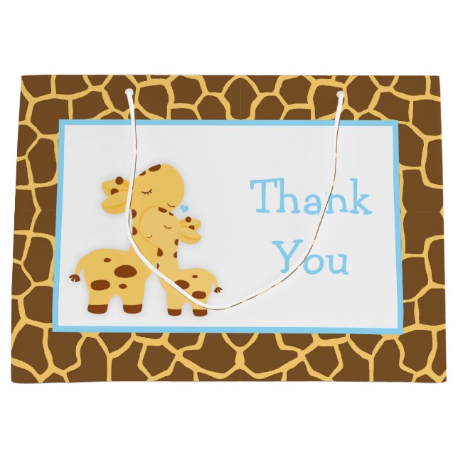 Cute Boy Giraffe Baby Shower Tack (Framsidan)