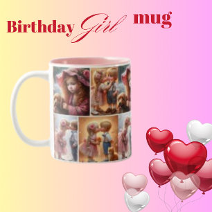 Cute Boy Girl Foto Collage Two Tone Mugg