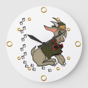 Cute Boy Goat Tecknad Wall Clock Stor Klocka