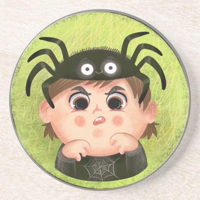 Cute boy i en Spider-kostym Candy Tin Underlägg (Framsidan)