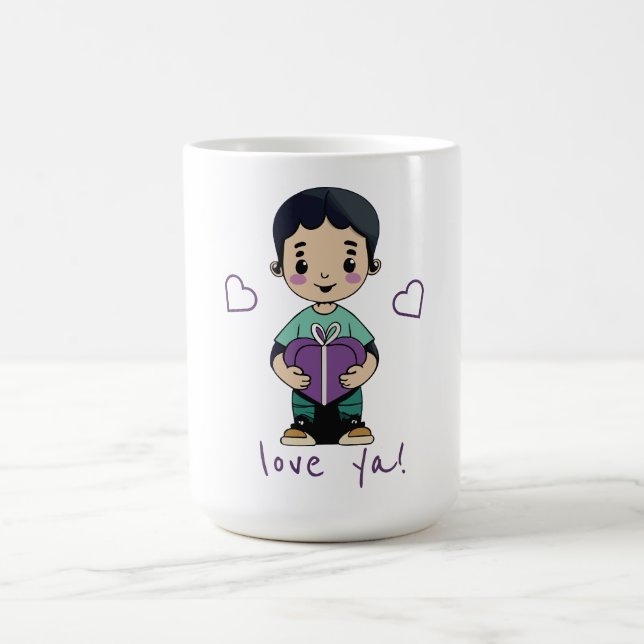 Cute Boy Kiss Kaffemugg (Center)