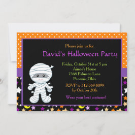 Cute Boy Mummy Halloween Costume Party Inbjudningar