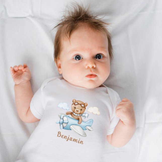 Cute Boy Nalle Littlle Pilot Personlig T Shirt (Skapare uppladdad)