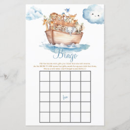 Cute Boy Noahs Ark Baby Shower Cloud Bingo Games